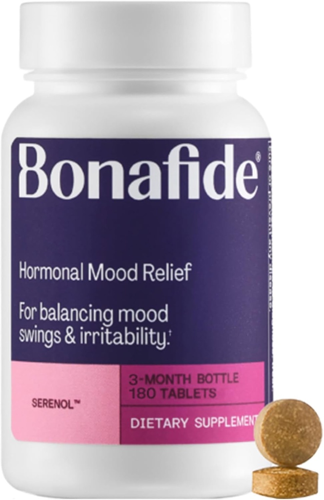Serenol Bonafide'ilt. Hormonaalsete meeleolude leevendamine, ärrituvus ja PMS-puhitus. - 3-kuuline pakkumine (180 tabletti)