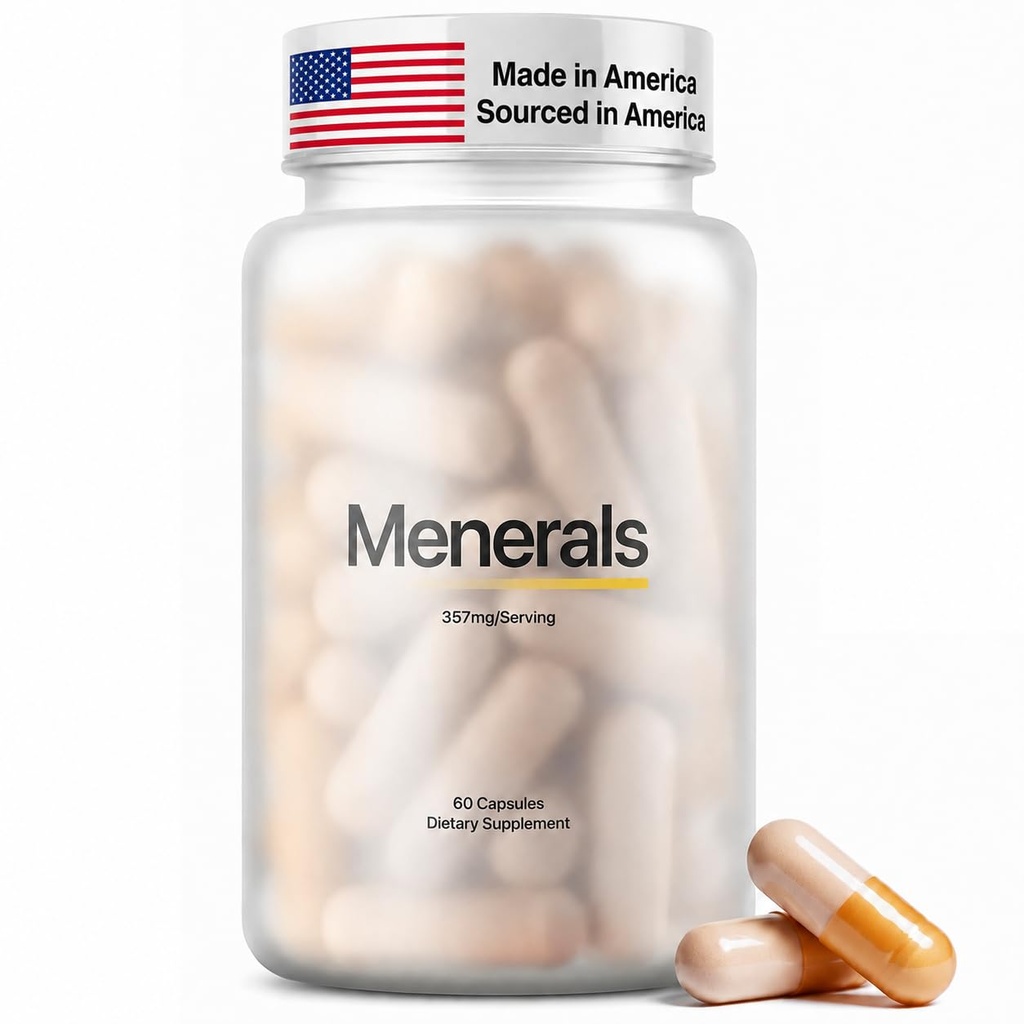 Menerals Mens Multivitamin – Powerful All in One Mineral Supplement for Men – Natural Trace Minerals with Fulvic Acid from Rich American Soil – Supports Daily Energy, Vitality, Focus, and Mens Health