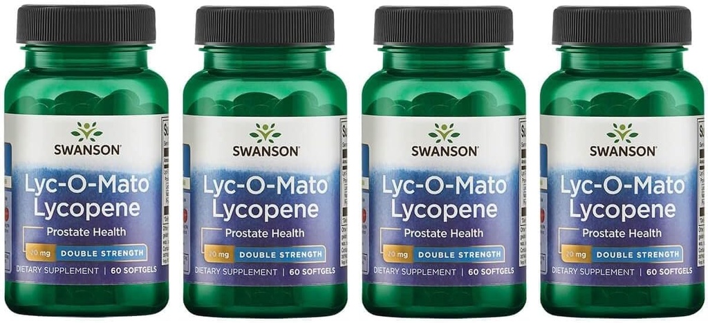 Swanson Kahekordne tugevus LYC-O-Mato Lükopeen 20 Milligrams 60 Sgels (4 Pack)