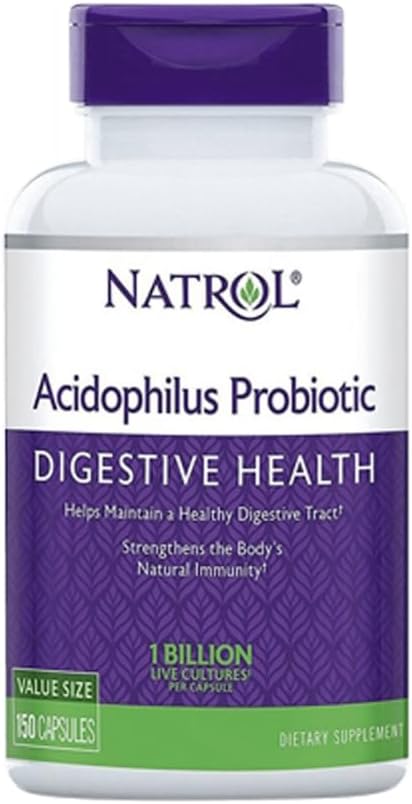 Natrol Acidophilus 100 mg kapslid , maitsestamata , lilla , 150 loendust , 3 pakendit