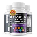 Quercetin Bromelain Tsink Vitamiin D3 Elderberry Kurkum Rosmariin Bilberry Salvei Lõhnatu küüslauk Roheline tee Piimaohakas Oregano - 150 kapslit - valmistatud USA-s
