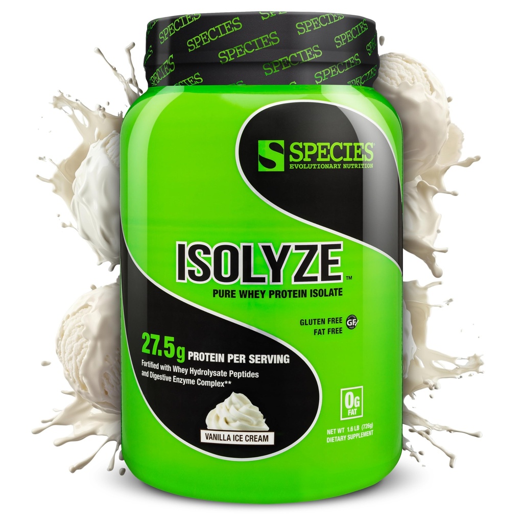 Liikide toitumine Isolyze Whey Protein Powder, 100% vadaku isolaat lihaste ehitamiseks, 27,5 g valku Scoopi kohta, suhkrut ja madalat rasva (Vanilla Ice Cream, 22 Servings)