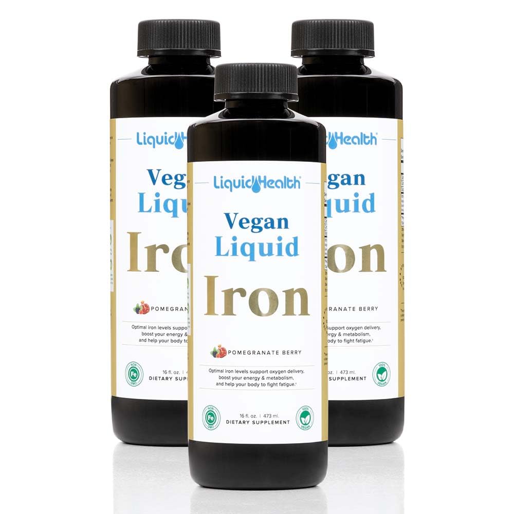 Vegan Vegan Vequid Raualisandi SunActive & Ferrochel Fe - Natural Energy, Immuunsüsteemi Ja Metaboolse Toe, Suurendada Vaimse Selguse, Sünnieelne / Postnataalne - USA Made, Non-GMO (3 Pack)
