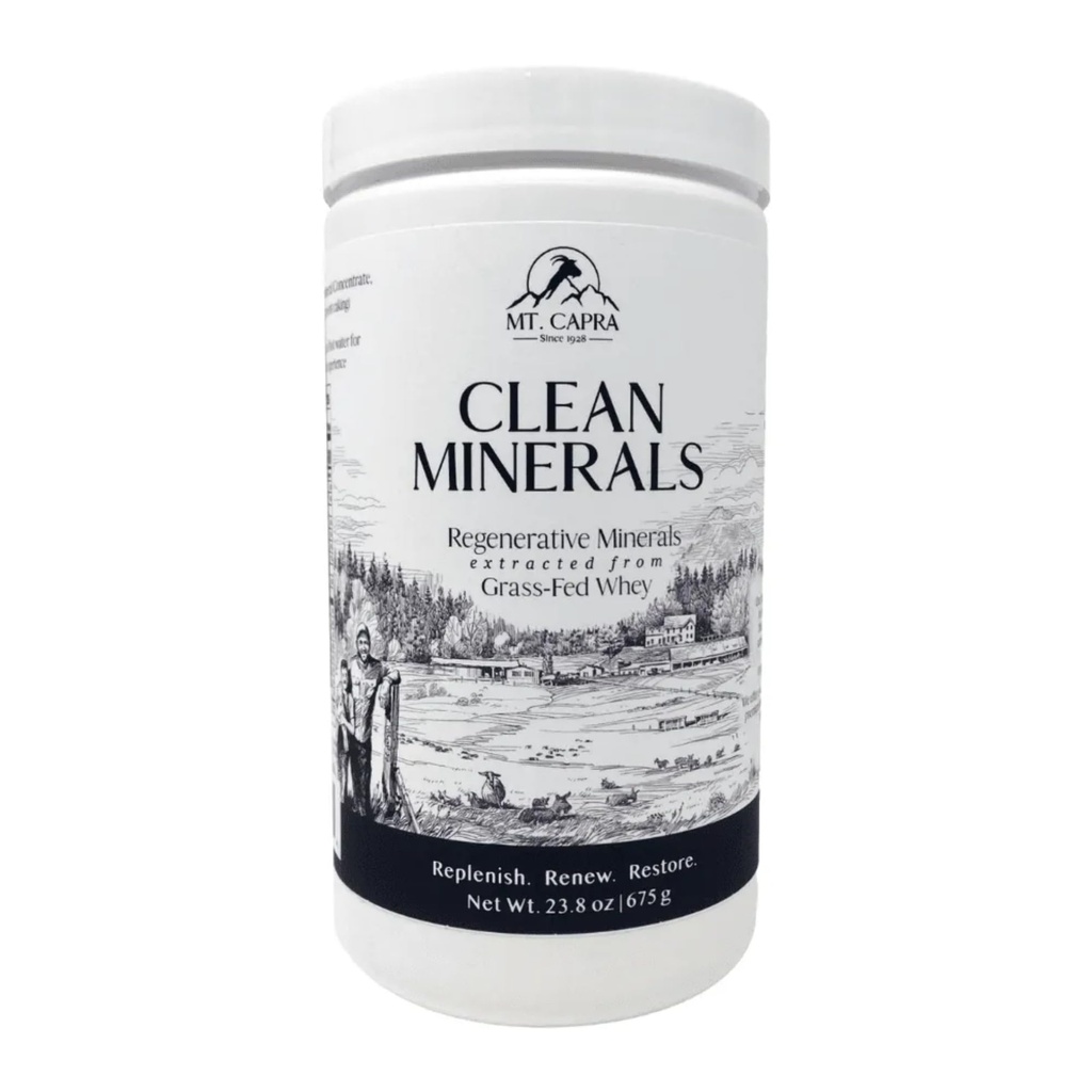 Mt. Capra puhtad mineraalid | Regeneratiivsed mineraalid, mis on ekstraheeritud rohusöödetud kitsevadakust, üle 1000 mg kaaliumi, 240 mg kaltsiumi, multimineraalset, biosaadavat, kergesti seeditavat | 30 serveerimist - 23,8 oz