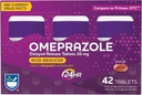Rite Aid Acid reductionr Omeprazole hilinenud vabastavad tabletid - 20 mg, 3 pudelit, 14 loe iga (42 loend kokku), maitsestamata, kõrvetiste leevendamine, kõrvetiste meditsiin, ravi Sagedased kõrvetised