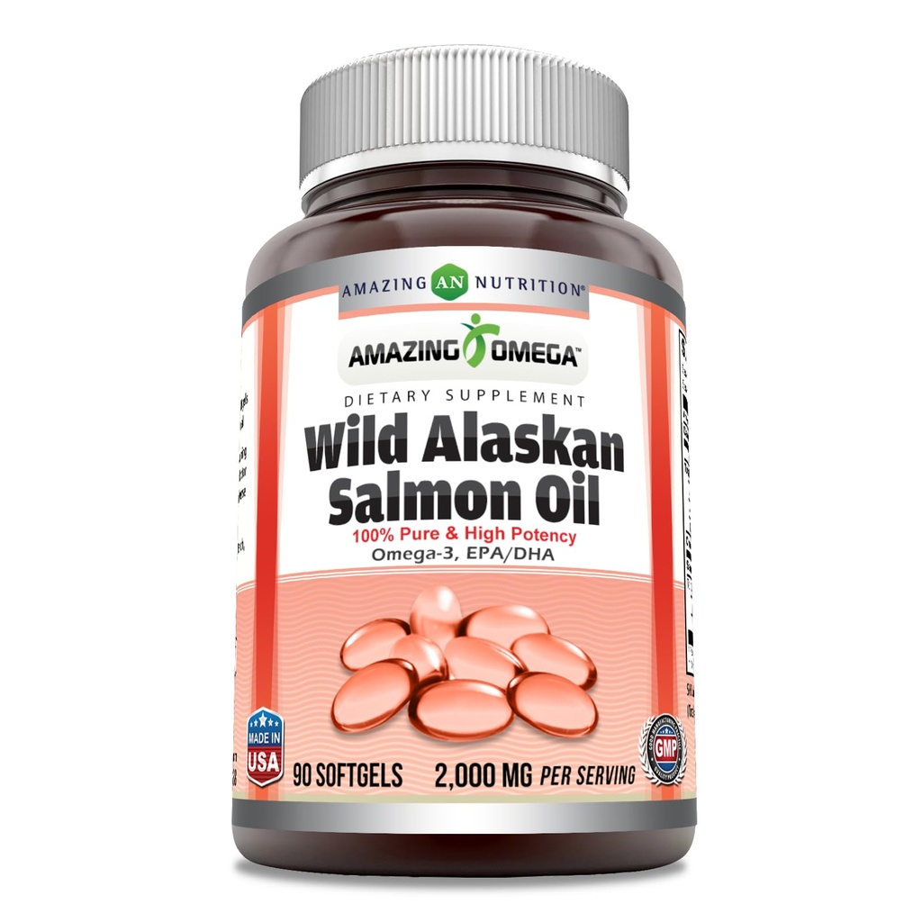 Amazing Omega Wild Alaska lõheõli 2000mg per Serving Softgels Supplement (90)