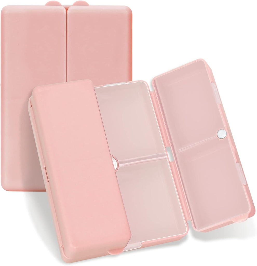 FYY Daily Pill Korraldaja, 7 Kompartments Portable Travel Pill Case [Folding Design] Pill Box Purse Pocket hoida vitamiine, tursa maksaõli, täiendused ja ravim-Rosegold