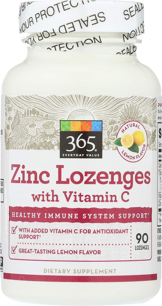 365 poolt kogu toiduturg, tsink Lozenge C-vitamiiniga, 90 ct