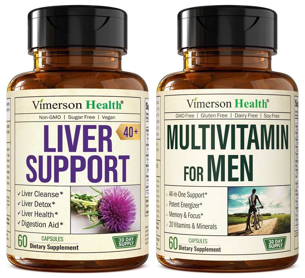 Maksa puhastamine Detox & remont Piimaohaka täiendus ja multivitamiinid meestele - täielikud meeste multivitamiinid ja multimineraalsed vitamiinid A, C, D, E, B12, tsink ja rohkem vitamiine meestele
