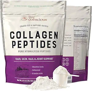 Elus teadlik kollageenpeptiidid Pulber Maitsestamata pakendid-Hydrolyzed kollageen Pulber-Hair, nahk, küüned ja ühine tugitüüp I & III Grass-Fed kollageeni täiendused naistele ja meestele - Pack 20 (2Pk)