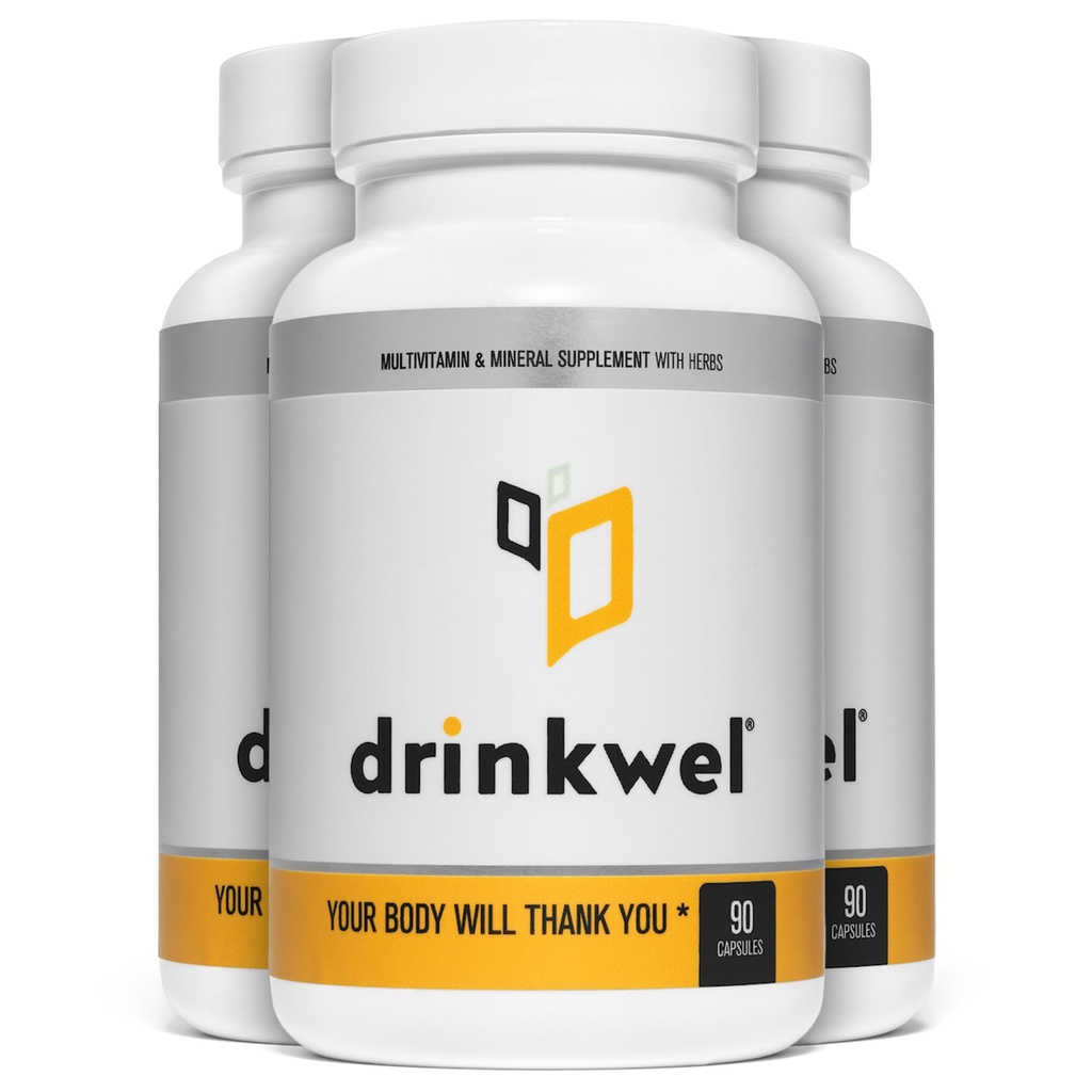 joogivesi Premium Multivitamiin Supplement - Pakend 3 x 90 kapslit - Hommikune taastumine, maksatoetus ja immuuntoetus - piimaohakas, C-vitamiin, tsink, magneesium