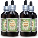 Kava (Piper Methysticum) Glycerite, Dried Root Alcohol-Free Vedel Extract (Brändinimetus: HerbalTerra, Proudly Made in USA) 4x4 fl.oz (4x120 ml)