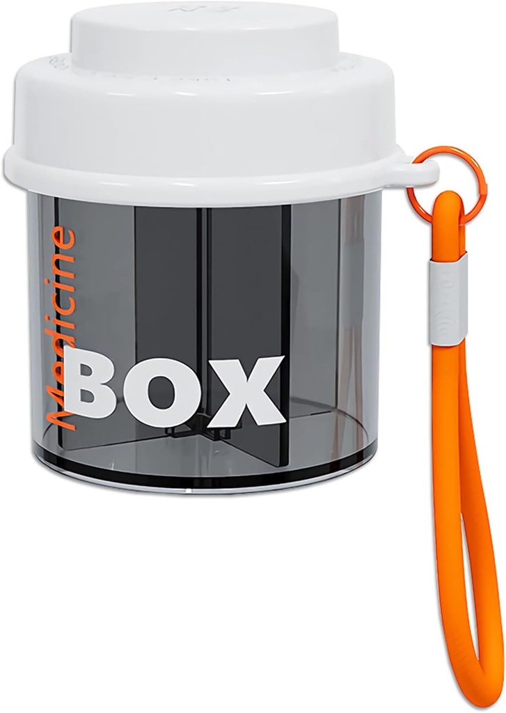 Pill Dispenser, Portable Supplement Korraldaja Pudel Anti-Mixing ja lai avamine disain reisimiseks (oranž)