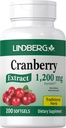 Lindberg Cranberry pillid naistele | 1200mg | 200 Softgels | Traditsiooniline Herb | Extract Supplement | Non-GMO, Gluteenivaba
