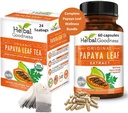 Papaya Leaf Extract Kapsel ja Papaya Leaf Tea Bundle - täielikult toetada immuunsüsteemi tervist ja seedetrakti heaolu