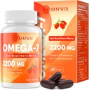 Omega-7 Sea Buckthorn Oil - koos Omega-3 EPA / DHA kalaõli, kaneem, lambaläätse, ALA, roheline tee, Cayenne Pepper, kurkum, resveratrool, must pipar - gluteenivaba, 60 Softgels