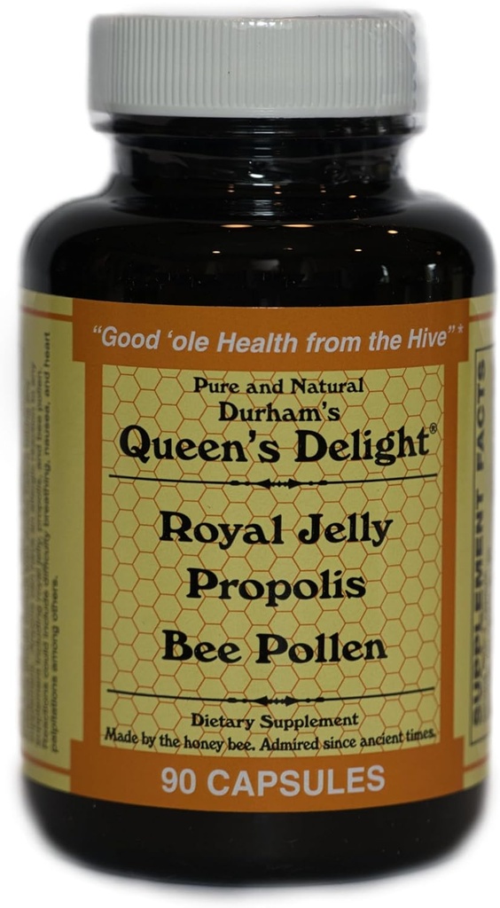 Durhami kuninganna rõõm (Royal Jelly 1000mg, Propolis 600mg, Beepollen 1500mg) 3 igapäevases kapslis