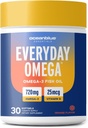 Oceanblue Omega 3 lisand naistele | Habemetu kalaõli 720mg D3-vitamiiniga | Südame immuunsuse tugi, molekulaarselt destilleeritud oranž maitse (30 loend üks päevas oomega)