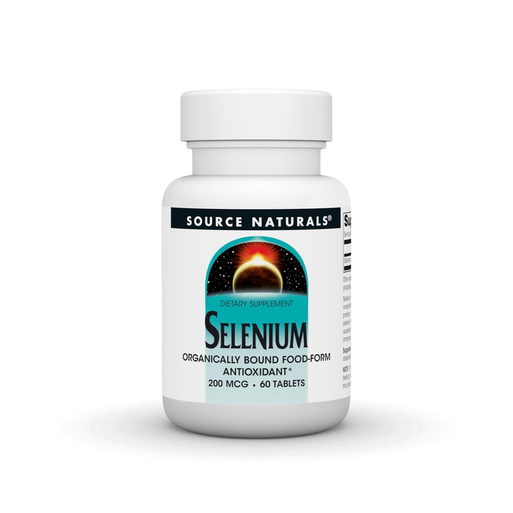 Allikas Naturals Selenium, orgaaniliselt Bound Food-Form Antioxidant *, 200 mcg - 60 tabletti