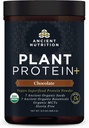 Ancient Nutrition Plant Based Protein Powder, Plant Protein +, Chocolate, Organic Vegan Superfoods Supplement, 15g Valk Serving, Gluteenivaba, Paleo Friendly 12 Serving
