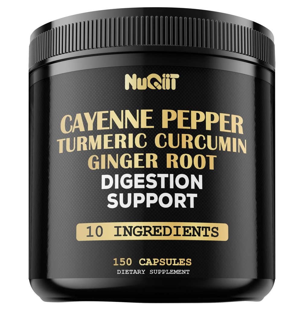 Cayenne piparkapslid kurkumiini juurega, ingveri juur, Berberine HCl & More - immuunsüsteemi toetamine, seedimine, liigeste tervis ja südame tervis - 150 kapslit