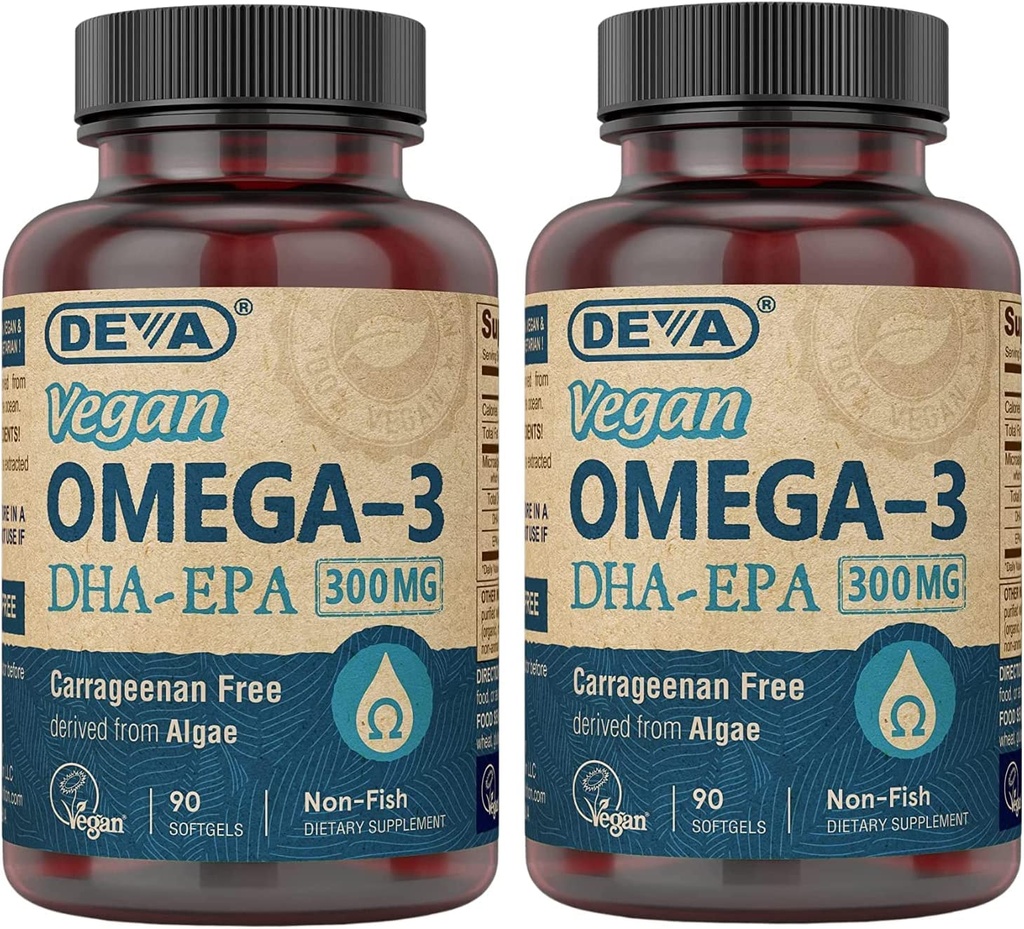 DEVA Vegan DHA-EPA toidulisand, vetikatest tuletatud kala, 300 mg potentsi, 90 taimetoitlast pehmet - pakend 2