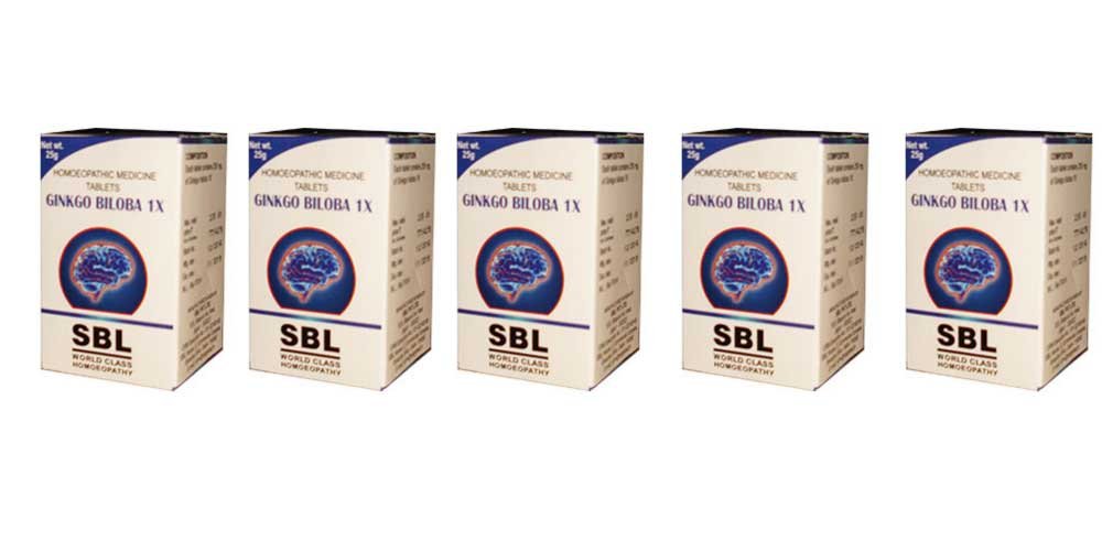Ginkgo Biloba 1x tabletid SBL homöopaatia - 25g (5 pakendis)