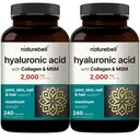 NatureBell 2 Pack Hüaluroonhappe Lisandid 2000 mg | 480 Kokku Kapslid, MSM & Hüdrolüüsitud Veise kollageeniga - 3 in 1 Naha hüdreerimise, liigeste määrimise, juuste ja silmade tervise toetamine