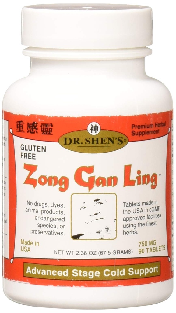 Dr Shen's Zong Gan Ling Raske külma ja gripi leevendamine - 750 mg - 90 tabletti