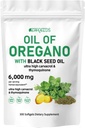 Oregano õli musta seemne õli 2-in-1 Softgels 6000mg 300 Count Non-GMO Immune Support Taimne valem