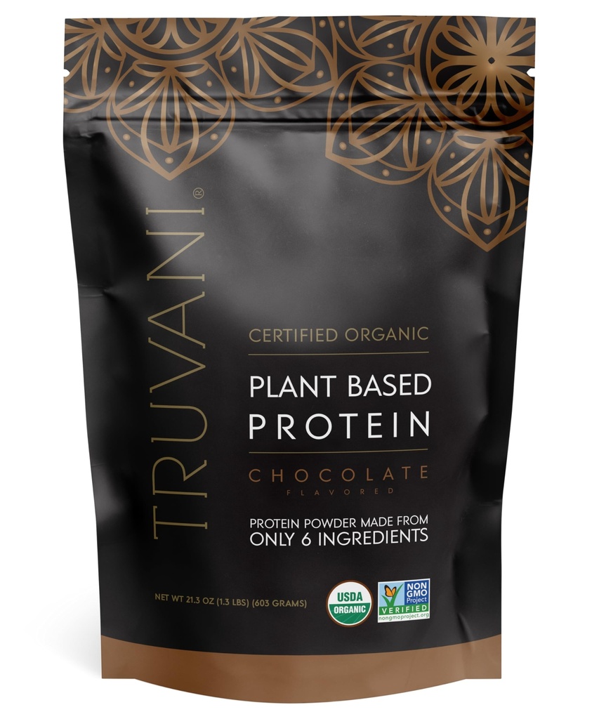 Truvani Vegan Hernevalgupulber | Šokolaad | 20g Orgaaniline Taimne Valk | 18 Servings | Keto | Gluteeni & Piimavaba | Madala carb | Lisatud suhkur