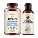 AMANDEAN Premium Brain Health Supplement & Liposomal Glutatiooni Bundle. Kolmekordne valem Magneesium L-Threonaadiga, USA-s kasvatatud orgaanilise lõvi Mane 6: 1 ekstrakt ja Alpha-GPC.