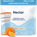 Nectar Hydration Packets - Elektrolüütide pulbripaketid - Ilma suhkru või kaloriteta - Orgaaniline puuviljavedelik Daily IV Elektrolüütide pulber dehüdratsiooni leevendamiseks ja kiireks rehüdreerimiseks (Orange 30 Pack)