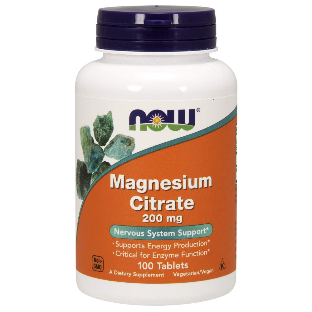 NOW Foods Magneesiumtsitraat 200 mg tabs, 100 loend (pakk 1)