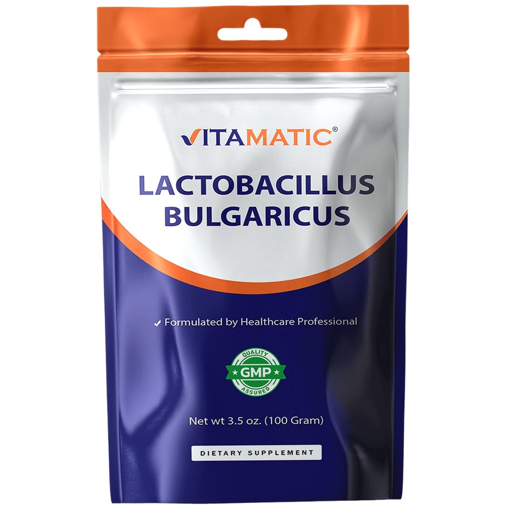 Vitamatic Lactobacillus Bulgaricus Probiootiline pulber - seedetrakti tervisetoetus - 100 grammi (3,5 OZ) - 100 serveerimist