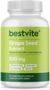 BESTVITE Viinamarjaseemne ekstrakt 500mg (120 taimset kapslit) - Ei Stearaadid - standardiseeritud 95% polüfenoolid
