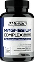 Magneesiumkompleks, 210 mg elementaarmagneesium, glütsinaat, tsitraat ja malaat, mitte-GMO, Max imendumine, lihased, meeleolu, energia, 90 vegankapslit