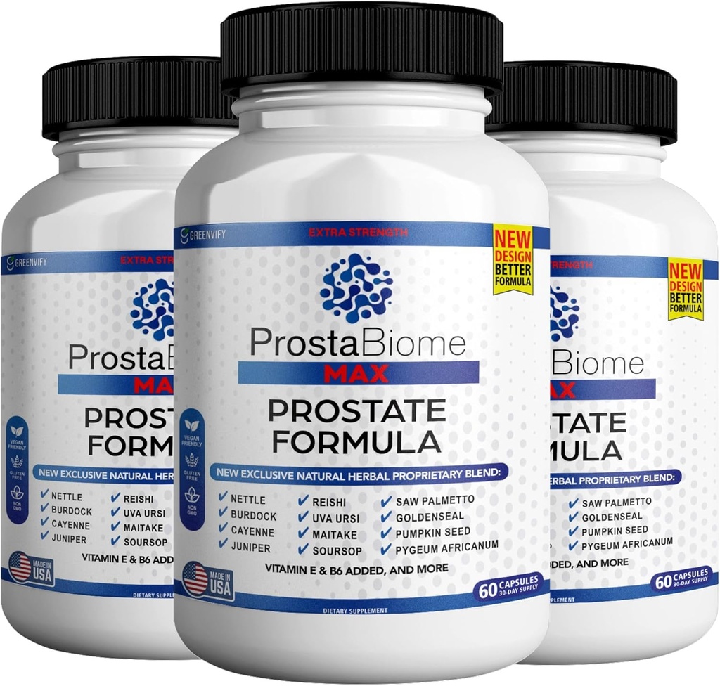 ProstaBiome Max eesnäärme tugivalem, looduslik taimne segu Saw Palmettoga, 60 kapslit, 30-päevane varustus (3)