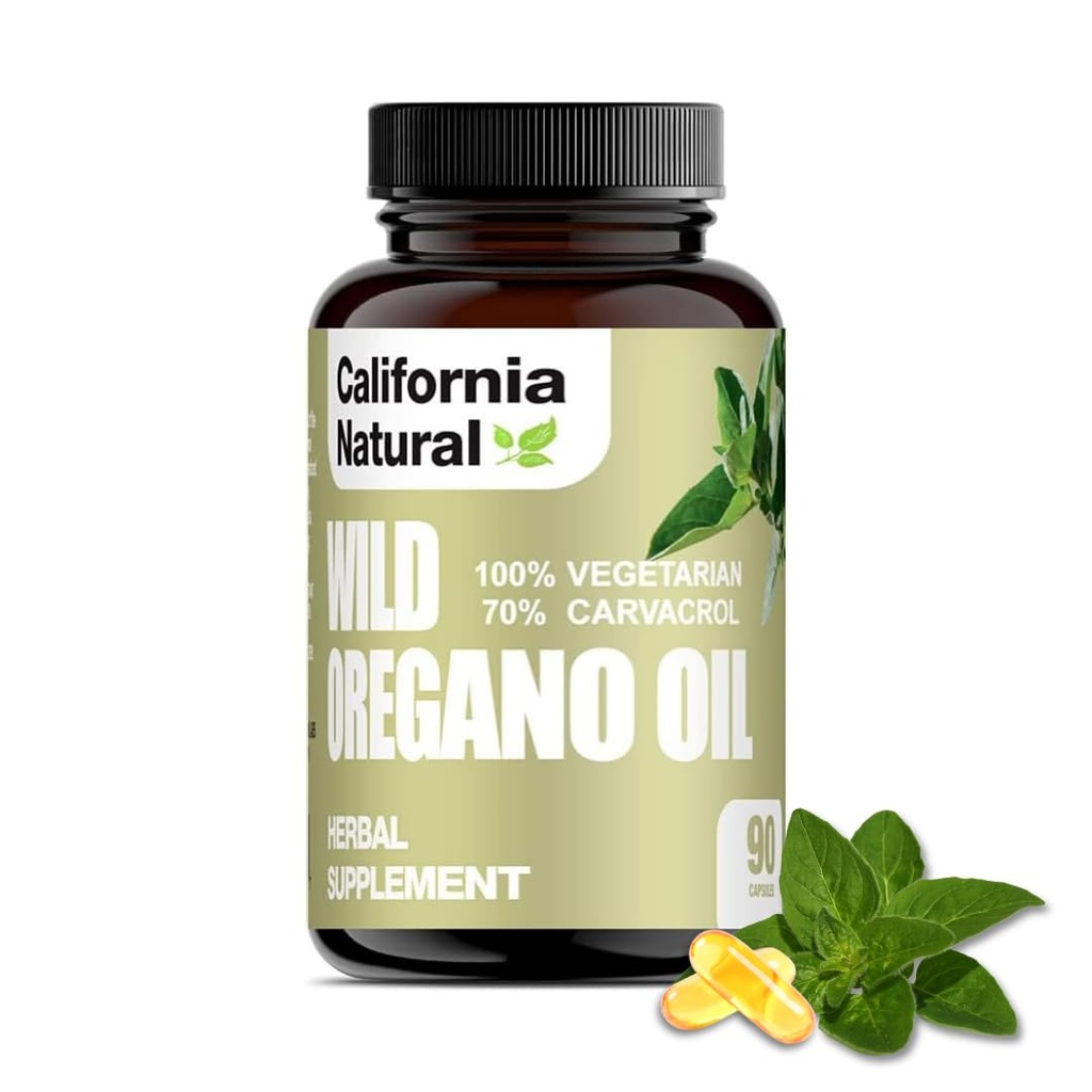 Looduslik Oreganoõli Taimeõli Pehme Kapslid - California Looduslik - Immuunsüsteem Ja Seedetrakti Toetus - Soolestiku Tervise Ja Tervisliku Seedimise Edendamine - 100% Taimetoitlane - 70% Karvakrool - Taimne 90 Arv