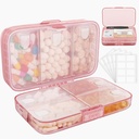 FYY Weekly Pill Korraldaja Sildid, 8 Kompartments Travel Daily Pill Case Airtight Niiskuskindel Suur Pill Box hoida vitamiine, kalaõli, toidulisandeid, Puuvilla Tahvel ja Bandages-Pink