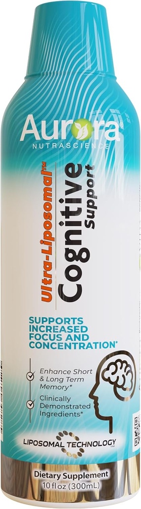 Aurora Nutrascience Ultra-Liposomaalne Magneesium L-Threonaat Kognitiivseks Toeks ja Suurenenud Fookuse Ja Kontsentratsiooni, Viinamarja, 30 Servings, 10 Fl oz