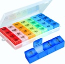Pill Organizer 4 korda päevas, Premium Weekly Pill Case Meditsiin Korraldaja Box 7 päeva 28 Koostis vitamiinide hoidmiseks Meditsiin Organizer Box