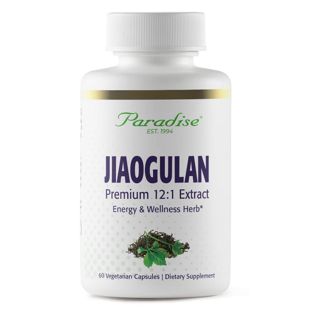 Paradiisitaimed Jiaogulan, eluenergiaadaptogeen, aktiivne kogu spekter, superpotent, Ultra Pure, Vegan, Non-GMO, Gluteenivaba 60 taimekapslit