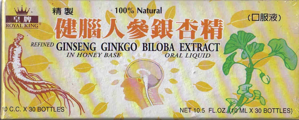 Royal King - Ginseng Ginkgo Biloba Extract Oral Liquid, 10 ml x 30 bottles