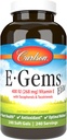 Carlson - E-Gems Elite, 400 IU E-vitamiin koos tokoferoolide ja tokotrienoolidega, E-vitamiini kapslid, südame tervis ja optimaalne heaolu, antioksüdant, E-vitamiini täiendus, 240 Softgels