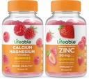 Elujõuline Kaltsium Magneesium + Tsink 50mg, Gummies Bundle - suurepärane maitse, vitamiinilisand, Gluteenivaba, GMO-vaba, närimiskõlblik