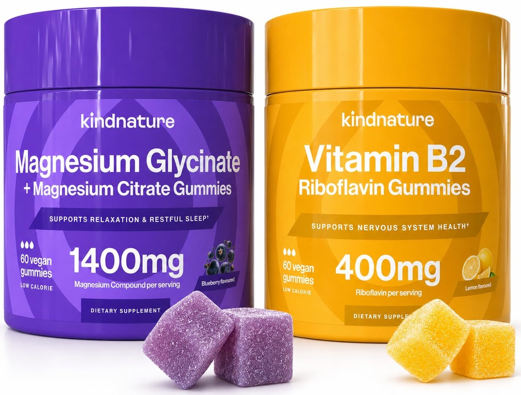 Migreen Relief Power Duo: B2 & Magnesium Gummies Bundle