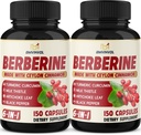 2 Pack Berberine HCl- Plus Tseiloni kaneel , kurkum , piimaohakas , artišokk , must pipar , berberiini HCI juurelisandid Pills - Immuunsüsteem