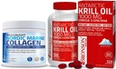 Bronsoni mere kollageenpeptiidid hüdrolüüsitud valgupulber + Antarktika krillist õli 1000 mg oomega-3s EPA DHA-ga