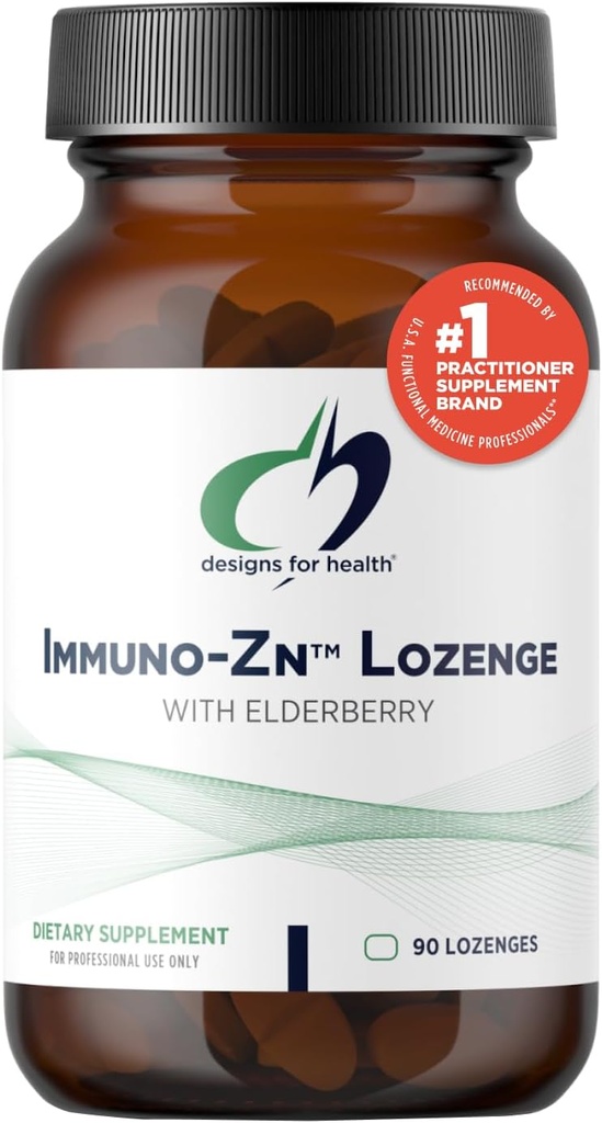 Disainid tervisele Immuno-Zn Lozenge - 25mg tsink + Elderberry Kiire lahustamine tabletid, immuunsüsteemi tugi täiendada Mitte-GMO maitsev looduslik marjamaitse (90 lozenges)